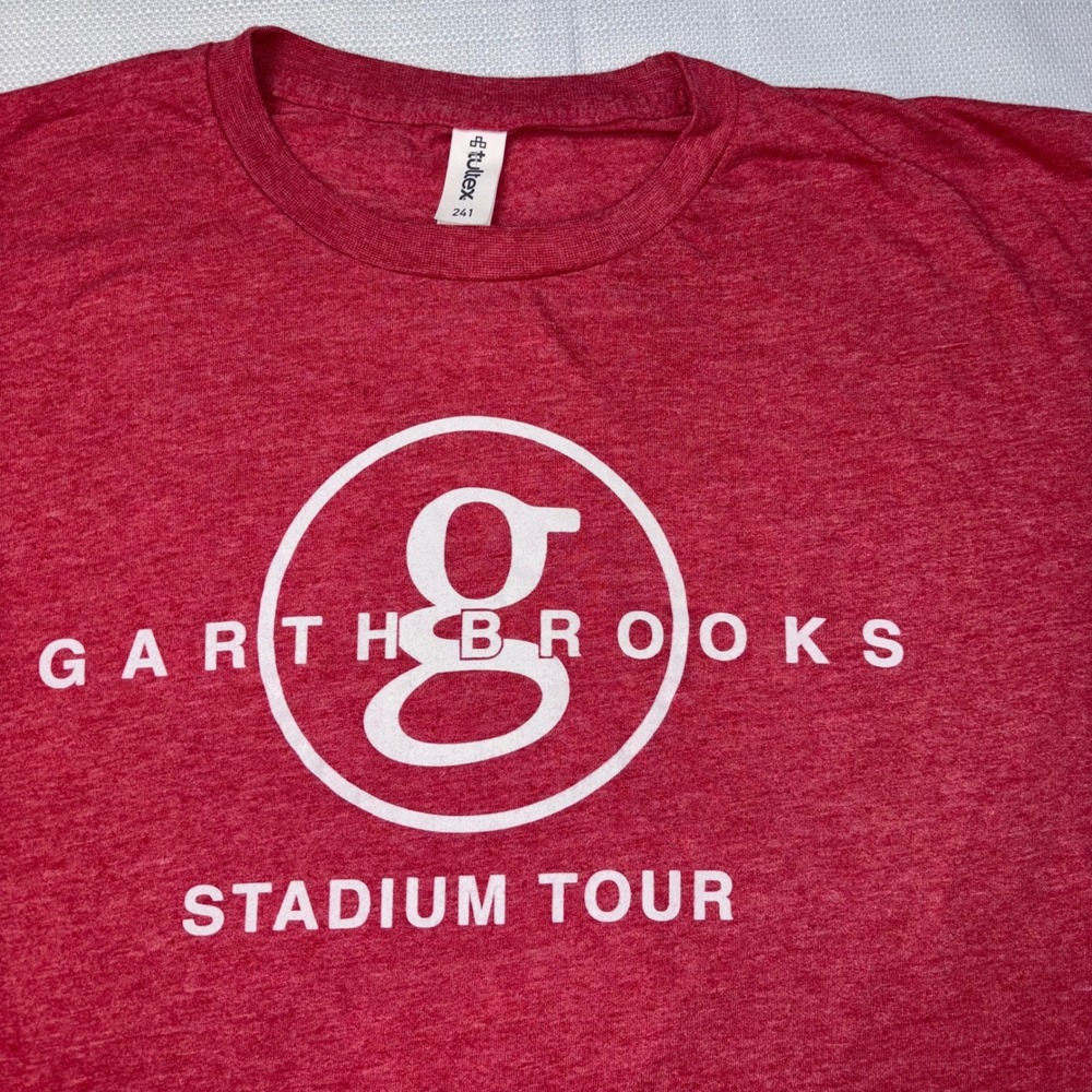 Garth Brooks Stadium Tour T-Shirt Men's Large Red‎ Heather Concert Tee - Picture 2 of 5